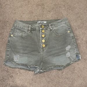 High Waisted Olive Green Shorts Size 2